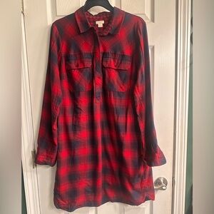 J. Crew Red and Black Checkered Shirt